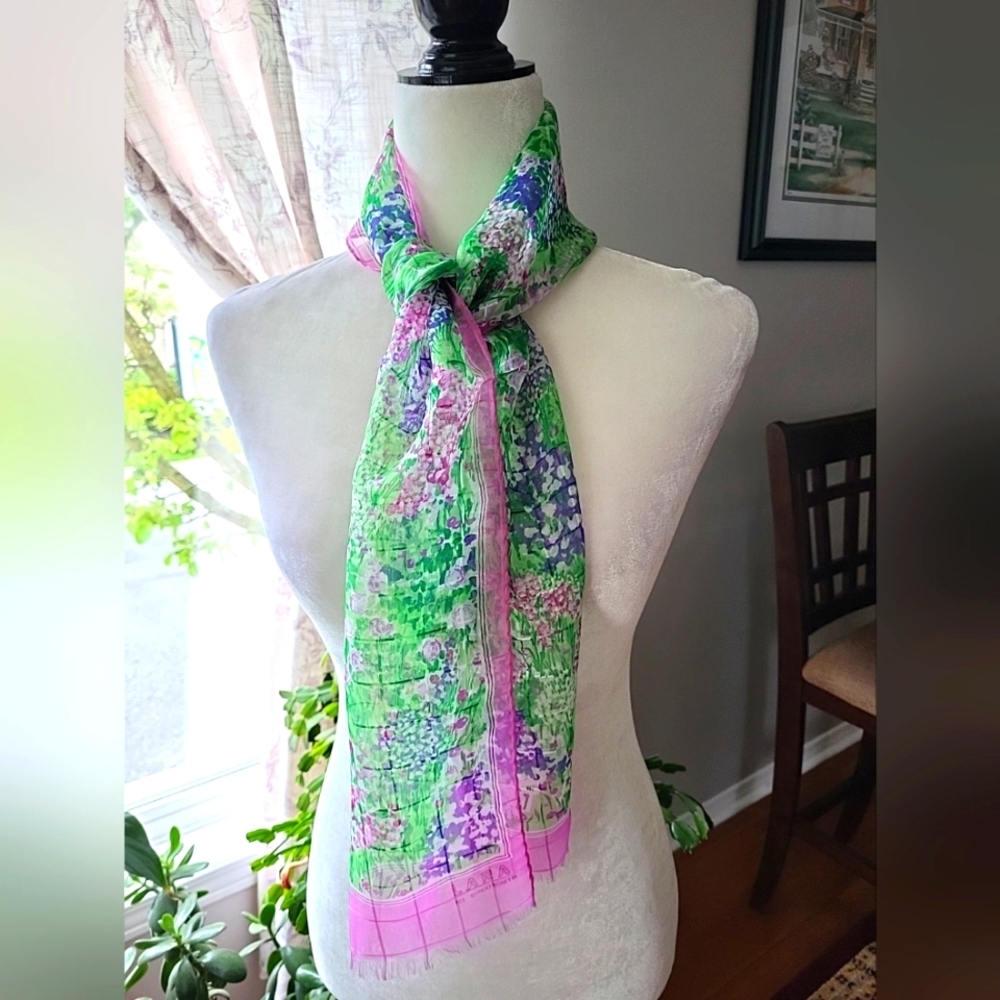 Lara by Manlio Bonetti Women's Scarf Flower Field 52"x10"